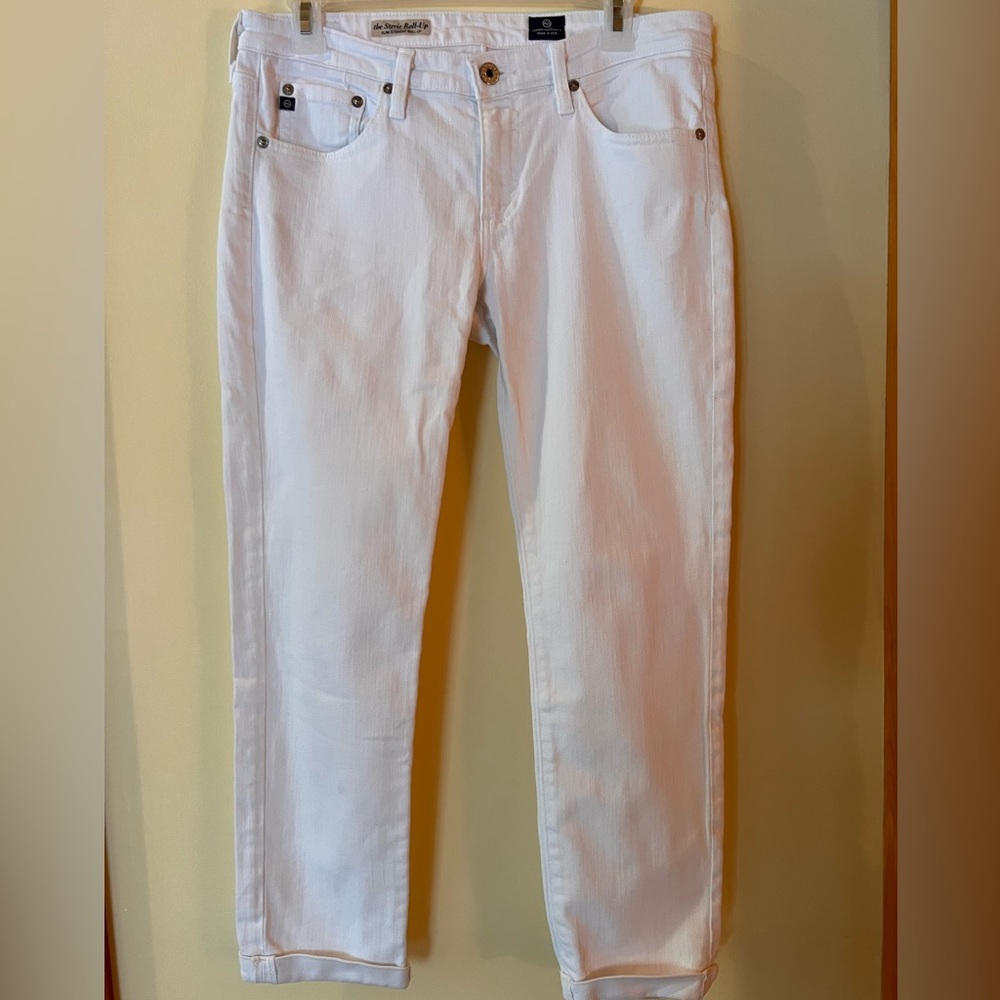 AG Adriano Goldschmidt, White Jeans, Stevie Roll-Up, slim straight roll-up, 29R